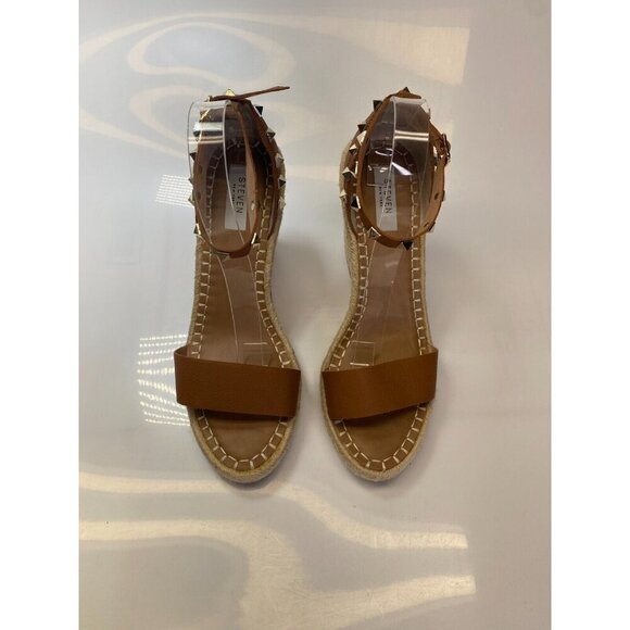 Steven New York Women's Peni Studded Wedge Sandal - Cognac Sz 11 - Picture 4 of 8